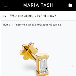 Maria Tash Diamond Baguette Threaded Stud Earring